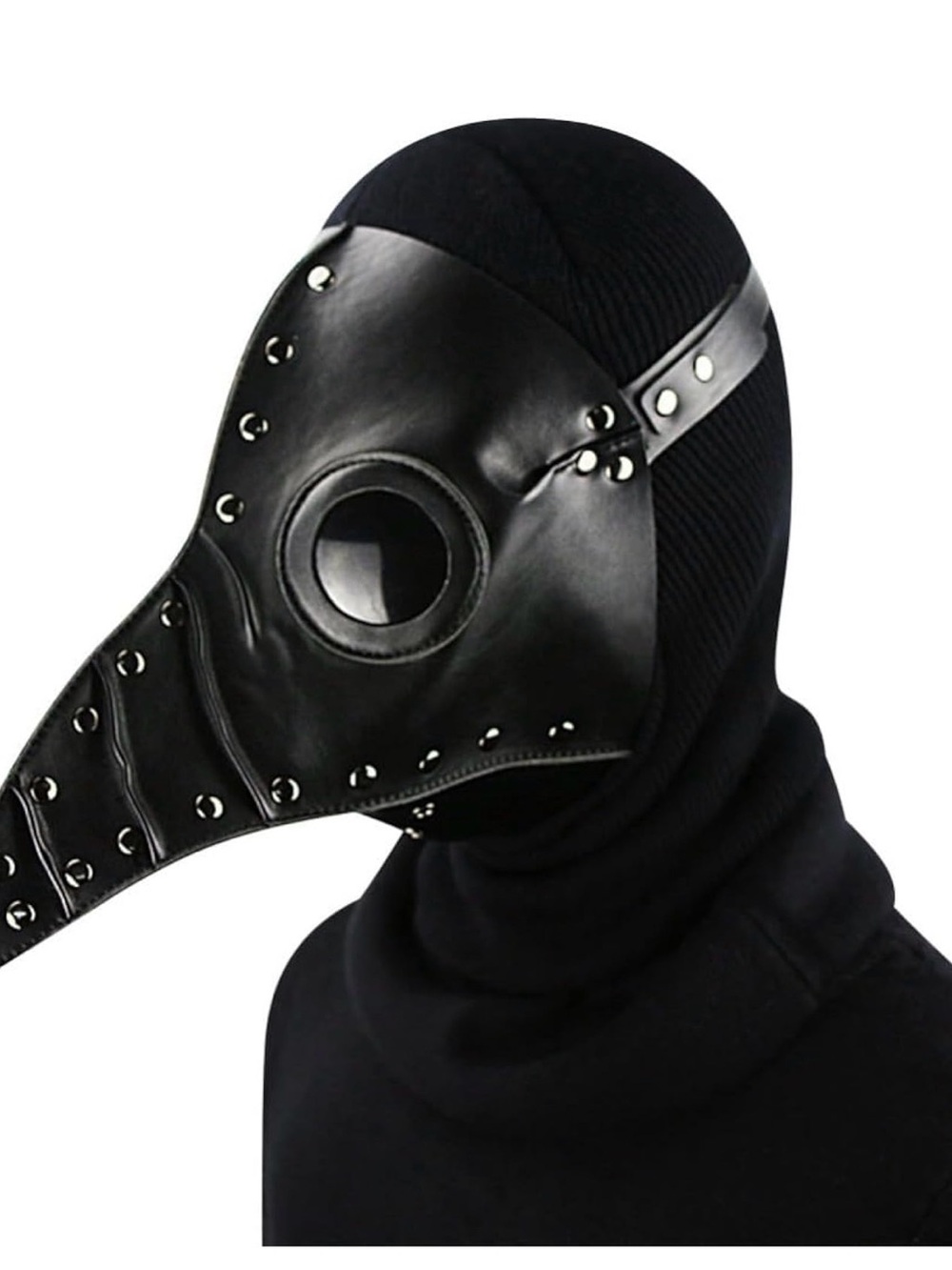Black Plague Doctor Mask Hood - Men